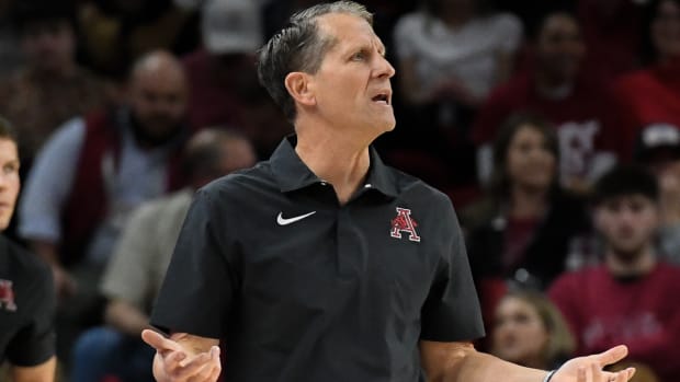 Razorbacks Eric Musselman against Furman on Monday night